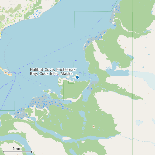 Map of Halibut Cove, Kachemak Bay, Cook Inlet, Alaska Tide Prediction Station