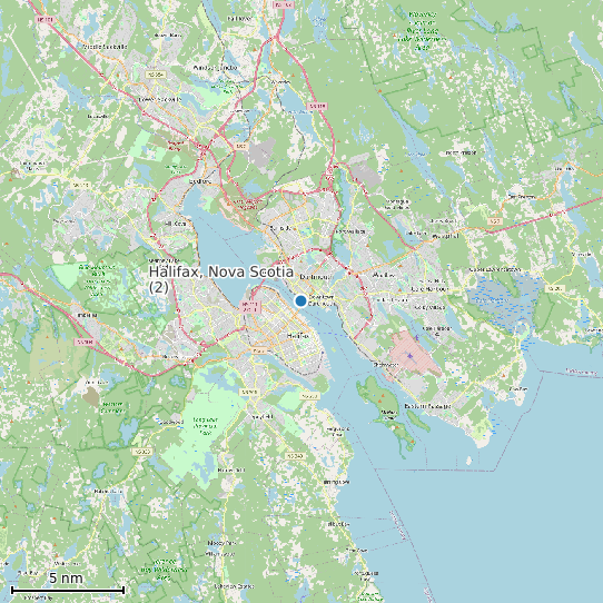 Map of Halifax, Nova Scotia (2) Tide Prediction Station