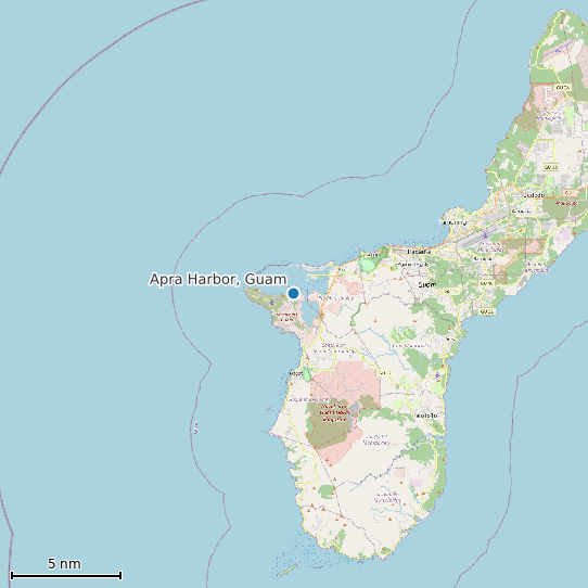 Map of Apra Harbor, Guam Tide Prediction Station
