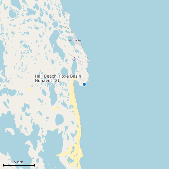 Map of Hall Beach, Foxe Basin, Nunavut (2) Tide Prediction Station