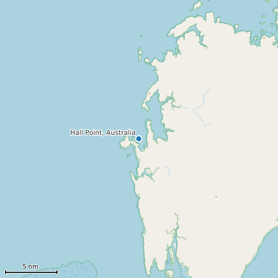 Map of Hall Point, Australia Tide Prediction Station