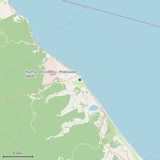 Map of Hama-Onisibetu, Hokkaido, Japan Tide Prediction Station