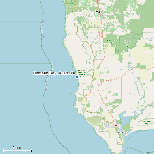 Map of Hamelin Bay, Australia Tide Prediction Station