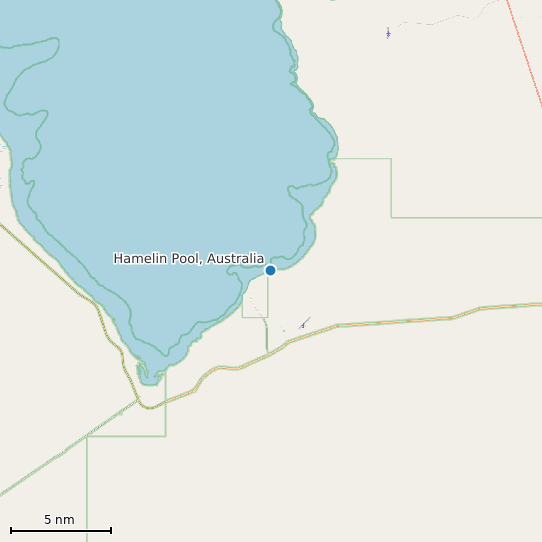 Map of Hamelin Pool, Australia Tide Prediction Station