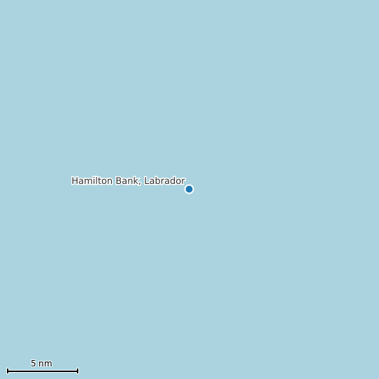 Map of Hamilton Bank, Labrador Tide Prediction Station