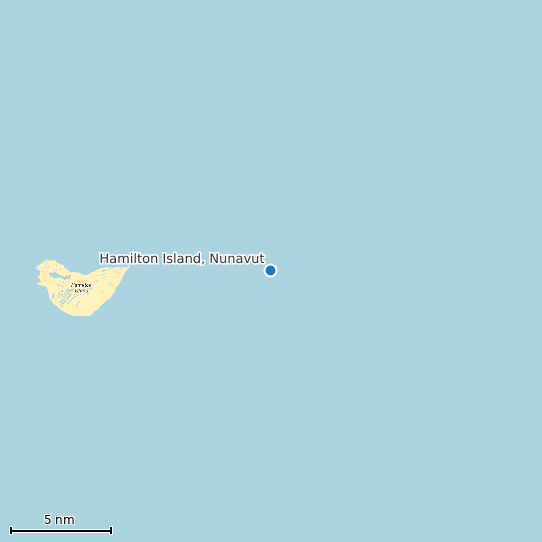 Map of Hamilton Island, Nunavut Tide Prediction Station