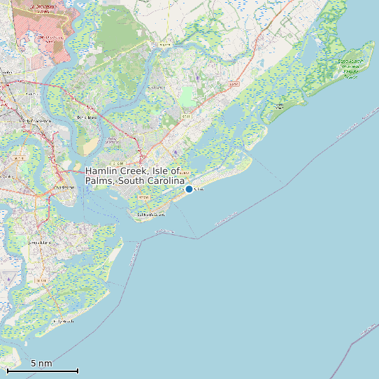 Map of Hamlin Creek, Isle of Palms, South Carolina Tide Prediction Station