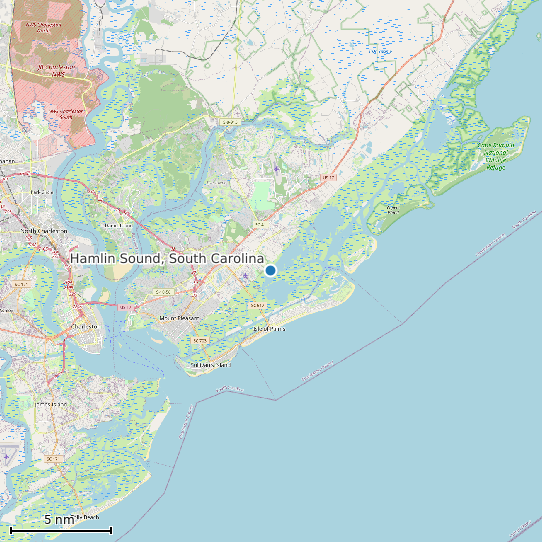 Map of Hamlin Sound, South Carolina Tide Prediction Station