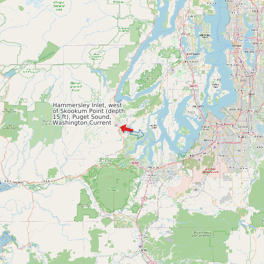 Map of Hammersley Inlet, west of Skookum Point (depth 15 ft), Puget Sound, Washington Current Prediction Station