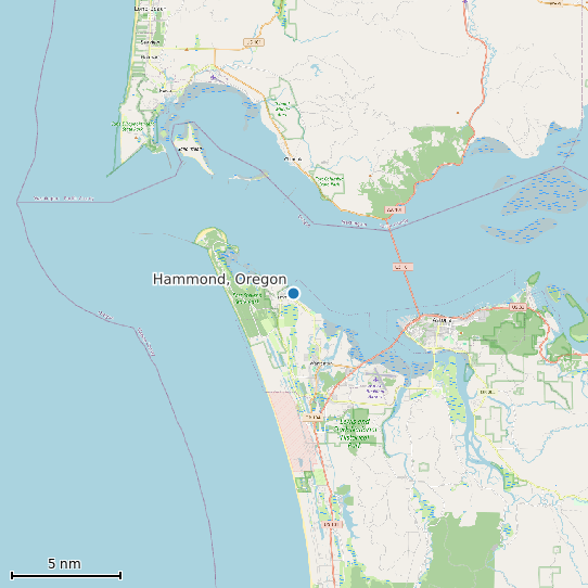 Map of Hammond, Oregon Tide Prediction Station