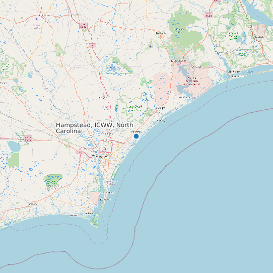 Map of Hampstead, ICWW, North Carolina Tide Prediction Station