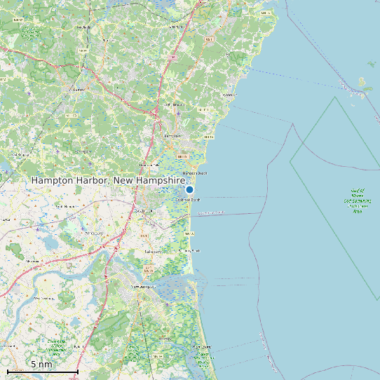 Map of Hampton Harbor, New Hampshire Tide Prediction Station