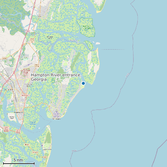 Map of Hampton River entrance, Georgia Tide Prediction Station