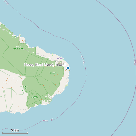 Map of Hana, Maui Island, Hawaii Tide Prediction Station