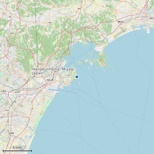 Map of Hanabutihama, Miyagi, Japan Tide Prediction Station