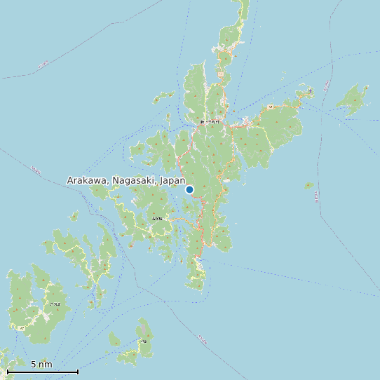 Map of Arakawa, Nagasaki, Japan Tide Prediction Station
