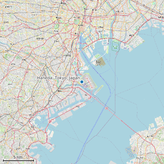 Map of Haneda, Tokyo, Japan Tide Prediction Station