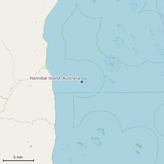 Map of Hannibal Island, Australia Tide Prediction Station