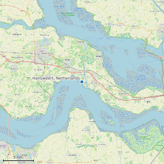 Map of Hansweert, Netherlands Tide Prediction Station
