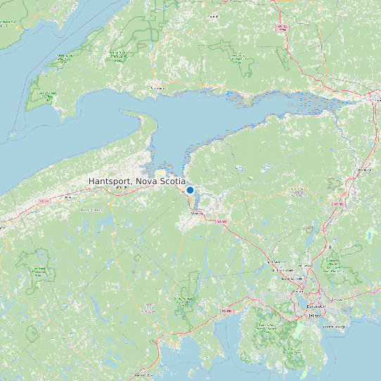 Map of Hantsport, Nova Scotia Tide Prediction Station