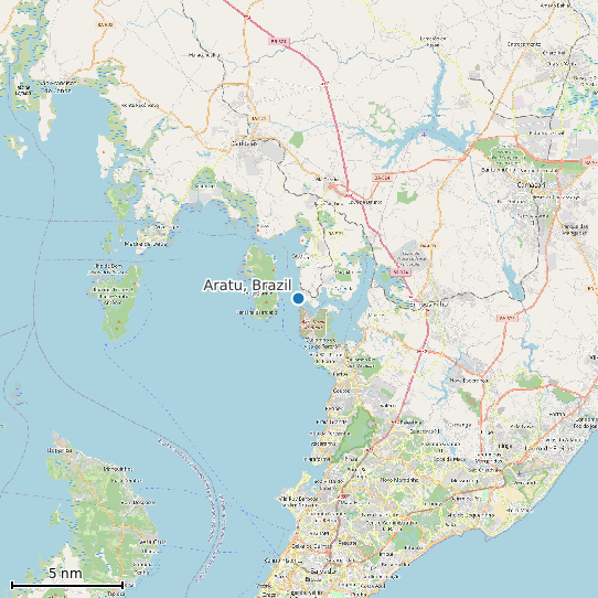 Map of Aratu, Brazil Tide Prediction Station