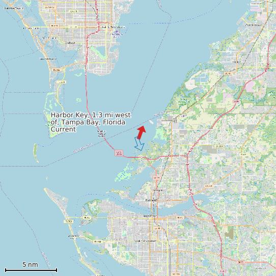 Map of Harbor Key, 1.3 mi west of, Tampa Bay, Florida Current Prediction Station
