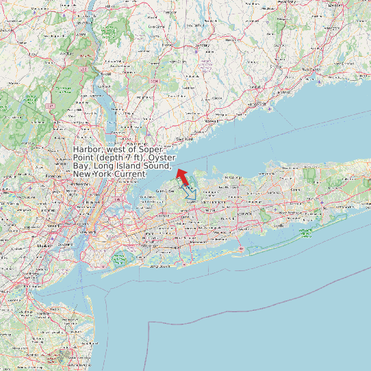 Map of Harbor, west of Soper Point (depth 7 ft), Oyster Bay, Long Island Sound, New York Current Prediction Station