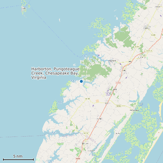 Map of Harborton, Pungoteague Creek, Chesapeake Bay, Virginia Tide Prediction Station