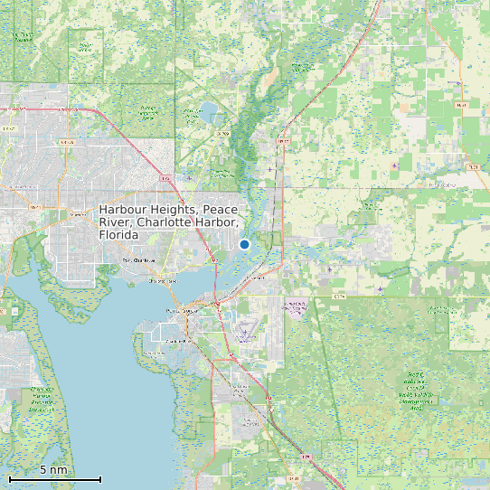 Map of Harbour Heights, Peace River, Charlotte Harbor, Florida Tide Prediction Station