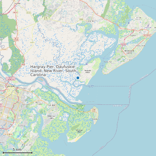 Map of Hargray Pier, Daufuskie Island, New River, South Carolina Tide Prediction Station