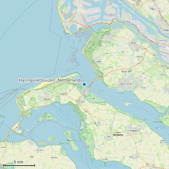 Map of Haringvlietsluizen, Netherlands Tide Prediction Station