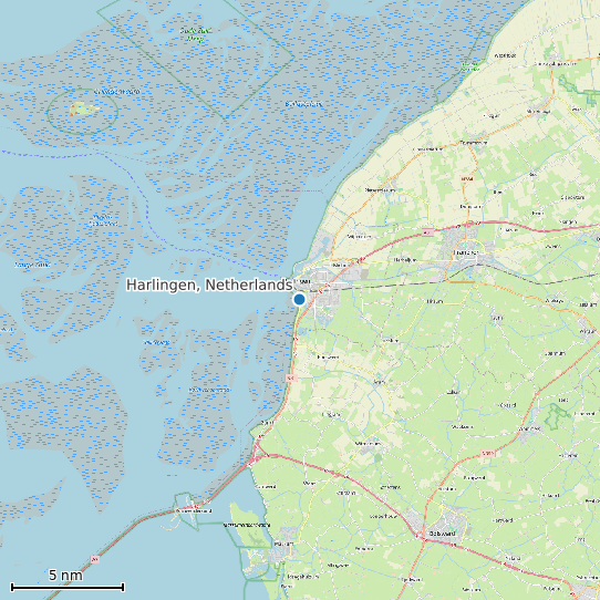 Map of Harlingen, Netherlands Tide Prediction Station