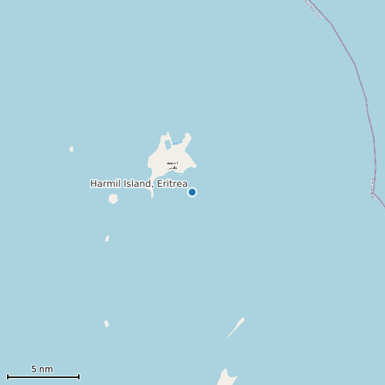 Map of Harmil Island, Eritrea Tide Prediction Station