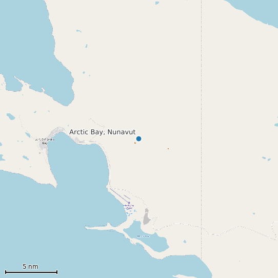Map of Arctic Bay, Nunavut Tide Prediction Station