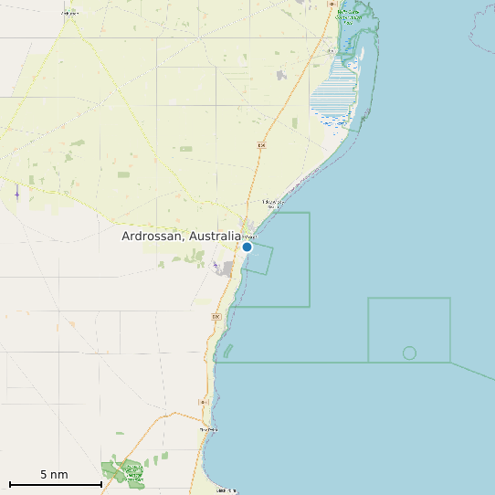 Map of Ardrossan, Australia Tide Prediction Station