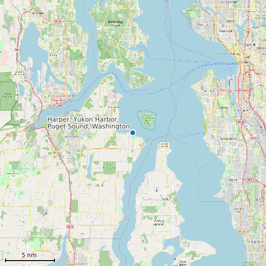Map of Harper, Yukon Harbor, Puget Sound, Washington Tide Prediction Station