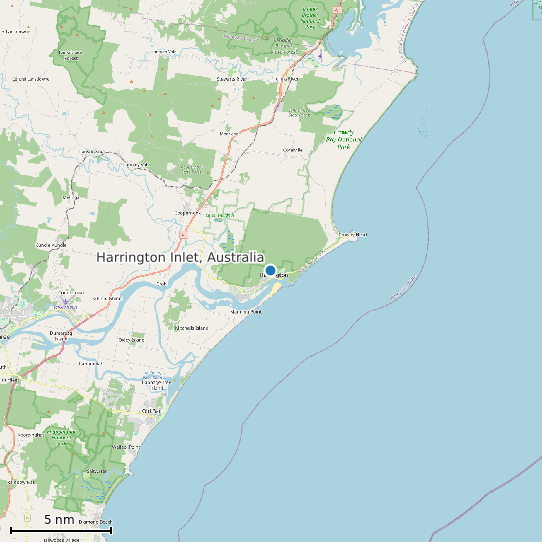 Map of Harrington Inlet, Australia Tide Prediction Station