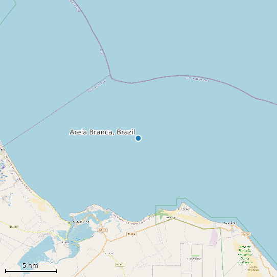 Map of Areia Branca, Brazil Tide Prediction Station