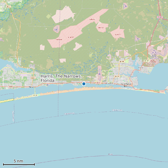 Map of Harris, The Narrows, Florida Tide Prediction Station