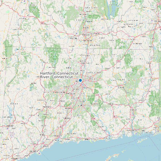 Map of Hartford, Connecticut River, Connecticut Tide Prediction Station