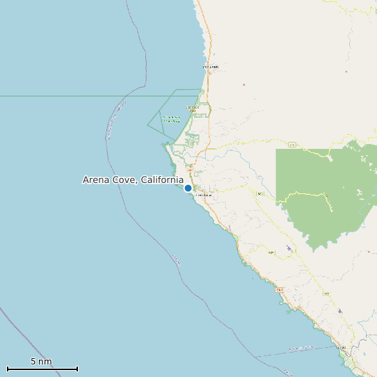 Map of Arena Cove, California Tide Prediction Station