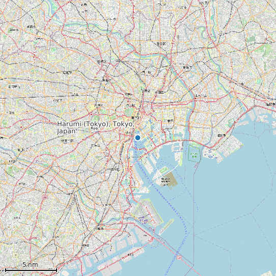Map of Harumi (Tokyo), Tokyo, Japan Tide Prediction Station
