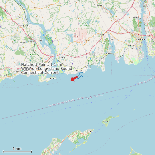 Map of Hatchett Point, 1.1 mi WSW of, Long Island Sound, Connecticut Current Prediction Station