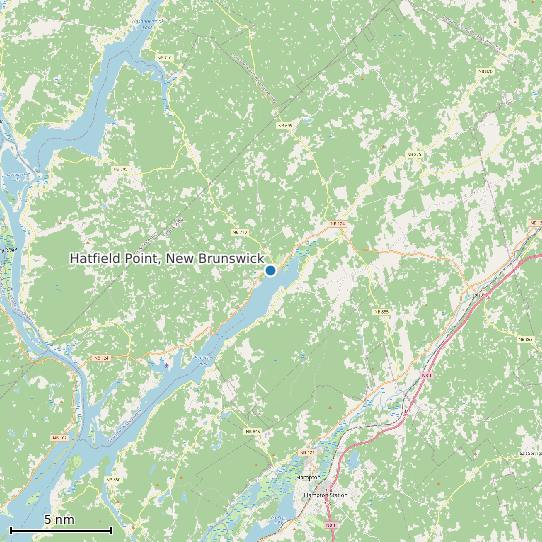 Map of Hatfield Point, New Brunswick Tide Prediction Station