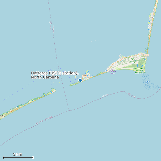 Map of Hatteras (USCG station), North Carolina Tide Prediction Station