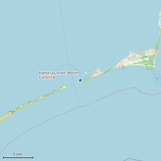 Map of Hatteras Inlet, North Carolina Tide Prediction Station