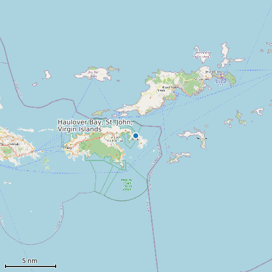Map of Haulover Bay, St. John, Virgin Islands Tide Prediction Station