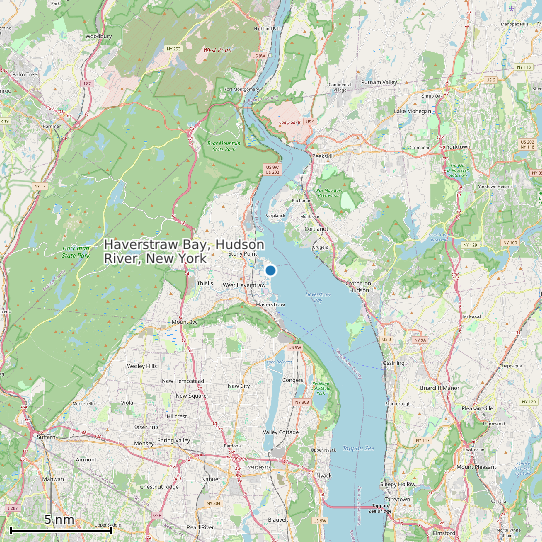 Map of Haverstraw Bay, Hudson River, New York Tide Prediction Station