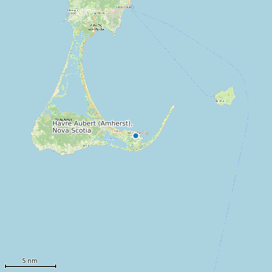 Map of Havre Aubert (Amherst), Nova Scotia Tide Prediction Station