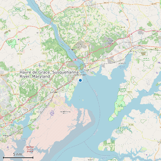 Map of Havre de Grace, Susquehanna River, Maryland Tide Prediction Station